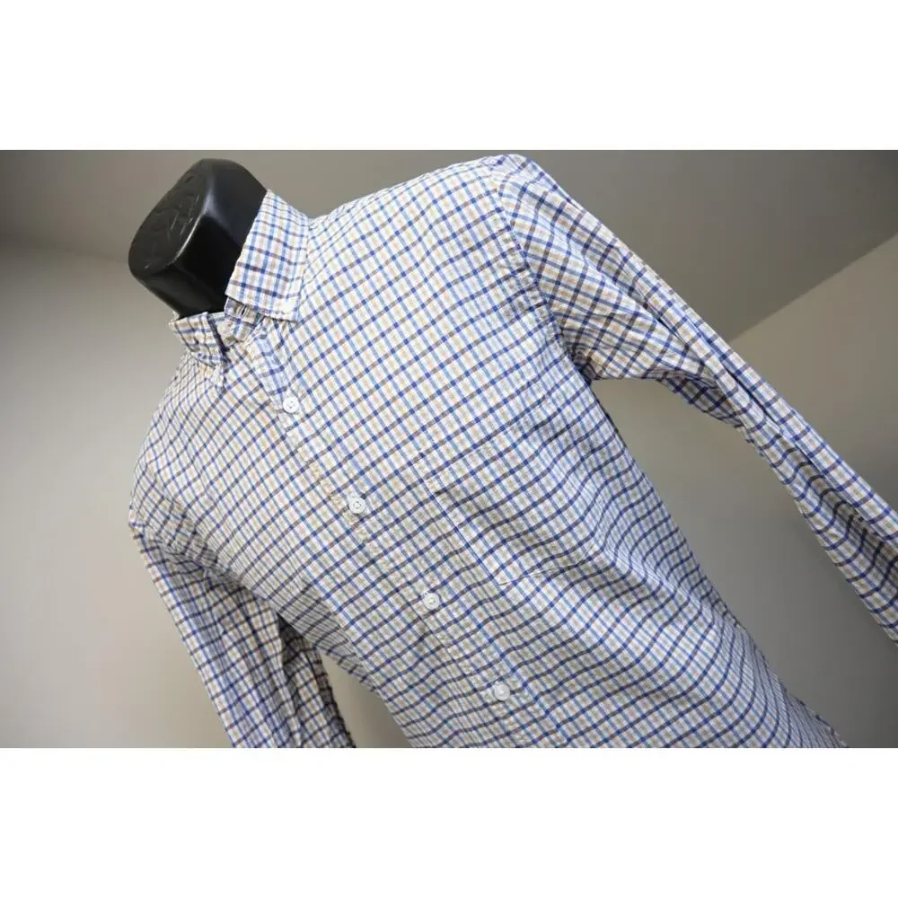 J Crew Dress Shirt Plaid Long‎ Sleeve Casual Button Up Mens Sz Small